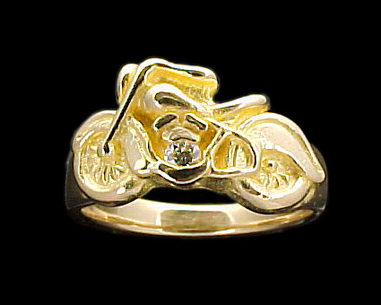 Motorcycle Ring - 10K Gold - Diamond