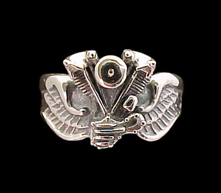 Knuckle Ring on wings - Sterling Silver