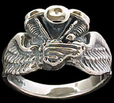 Pan Ring on wings - Sterling Silver