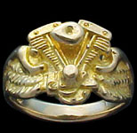 Shovel Ring on wings - 10K Gold