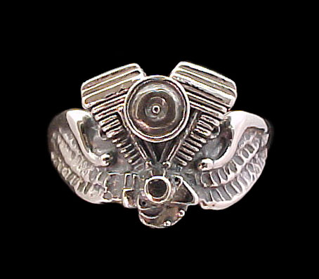 Evolution Ring on wings - Sterling Silver