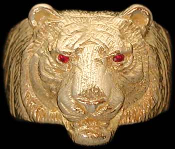 Medium Tiger Ring - 10K Gold - Ruby