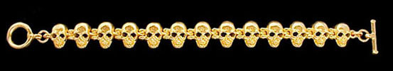 Medium Skull Link Bracelet - 10K Gold