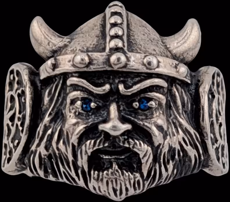 Viking Ring - Sterling Silver - Sapphire