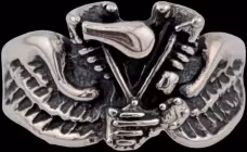 Knuckle Ring on wings - Sterling Silver