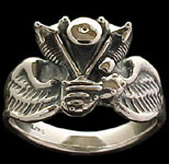 Knuckle Ring on wings - Sterling Silver