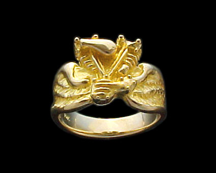 Knuckle Ring on wings - 10K Gold