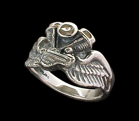 Pan Ring on wings - Sterling Silver