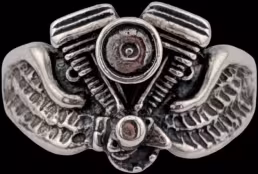 Evolution Ring on wings - Sterling Silver