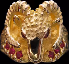 Ram Ring - 10K Gold - Ruby