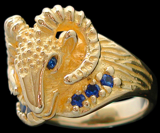 Ram Ring - 10K Gold - Sapphire