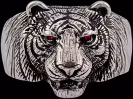Medium Tiger Ring - Sterling Silver - Ruby