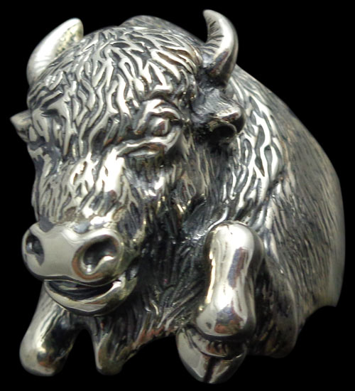 Ex. Large Buffalo Ring - Sterling Silver