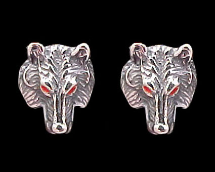 Wolf Earring Studs - Sterling Silver