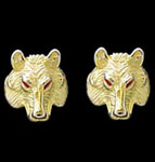 Wolf Earring Studs - 10K Gold