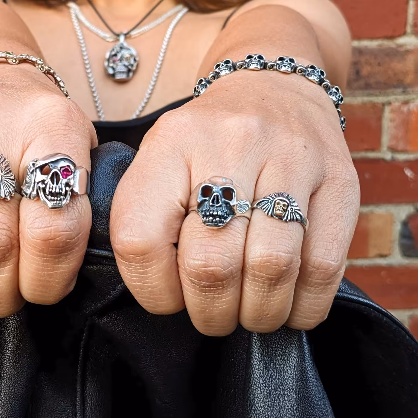 Large Skull Ring - Sterling Silver