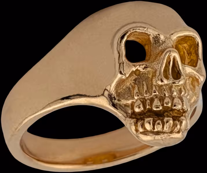 Large Skull Ring - bottom right profile towards jaw