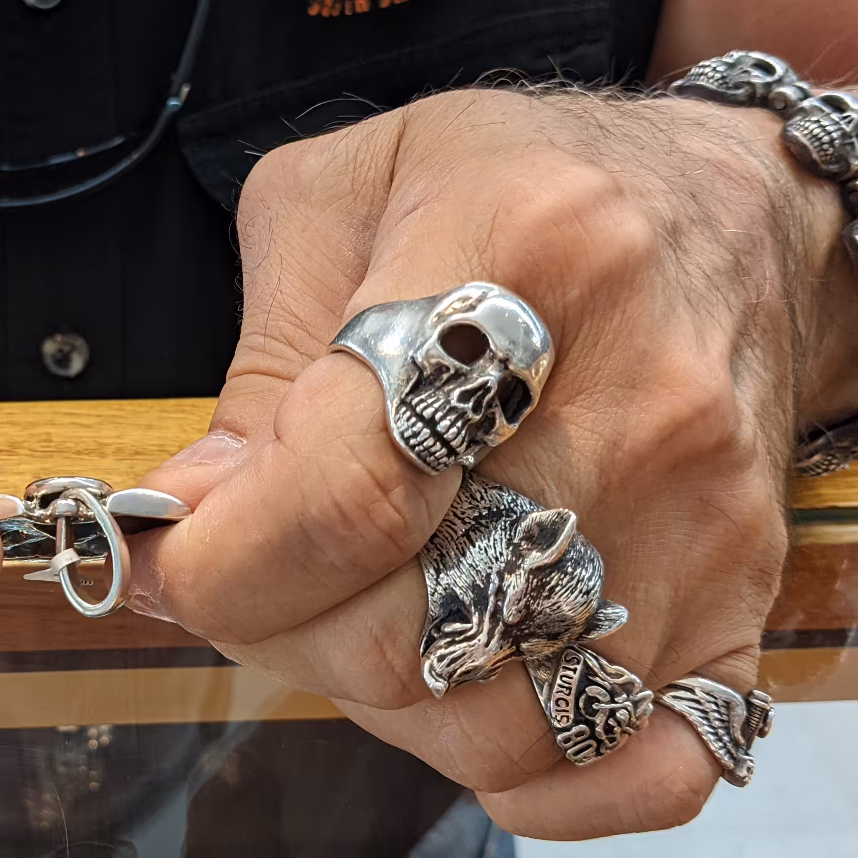 Ex. Large Skull Ring - Sterling Silver