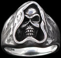 Hooded Skull Ring - Sterling Silver