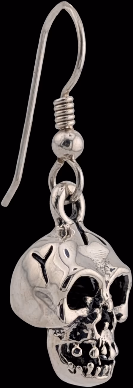 Full Skull Drop Earrings right top profile