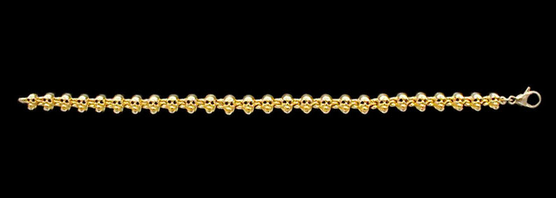 Ex. Small Skull Link Bracelet - 10K Gold