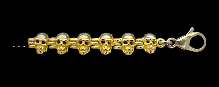 Ex. Small Skull Link Bracelet - 10K Gold