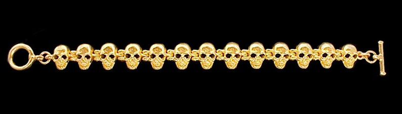 Medium Skull Link Bracelet - 10K Gold