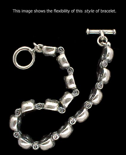 Medium Skull Link Bracelet - 10K Gold and Sterling Silver