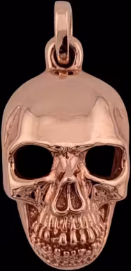 Large Skull Pendant - 10K Rose Gold