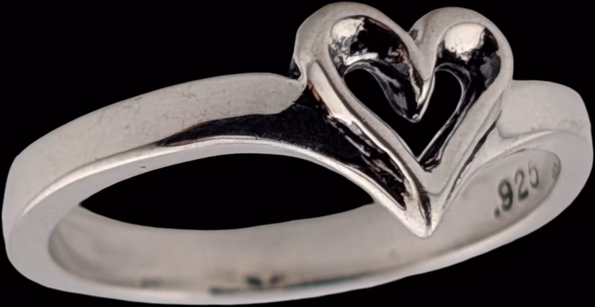 Tiny Heart Ring bottom left profile