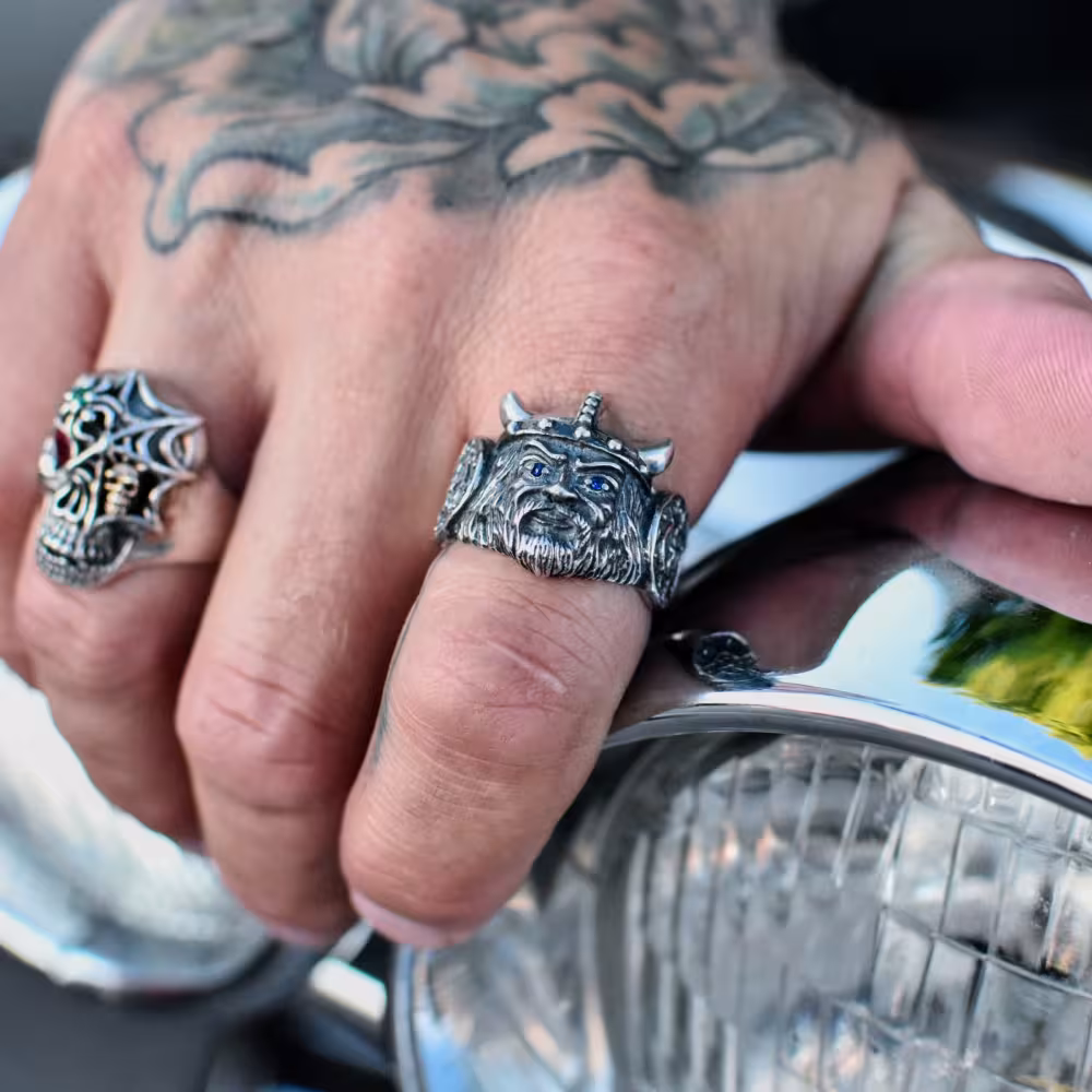 Viking Ring - Sterling Silver - Sapphire
