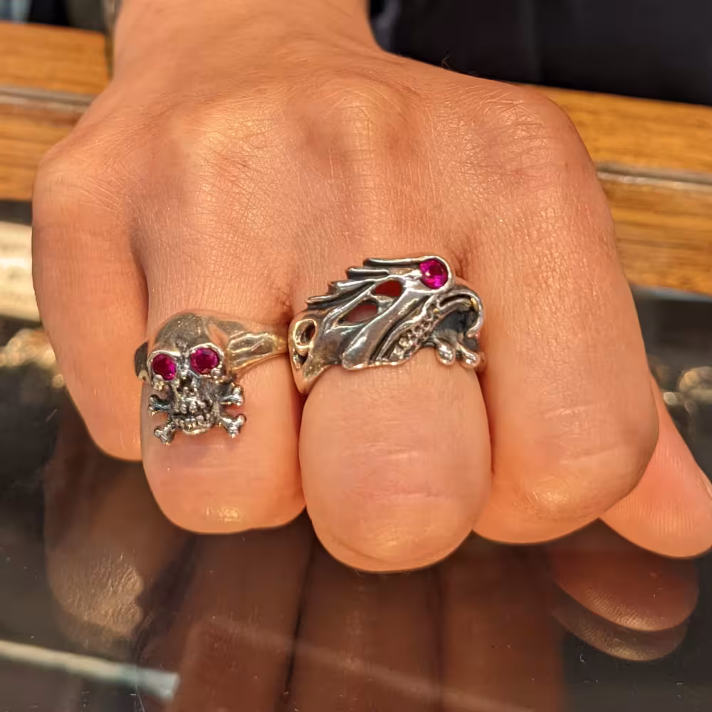 Eagle Ring - Sterling Silver - Ruby