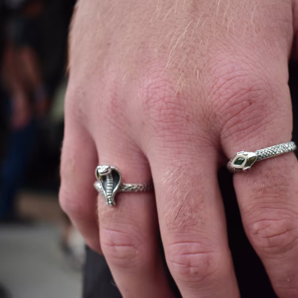 Striking Cobra Ring - Sterling Silver