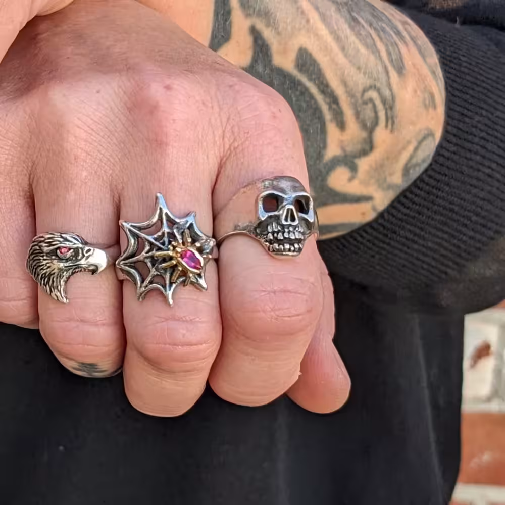 Medium Skull Ring - Sterling Silver