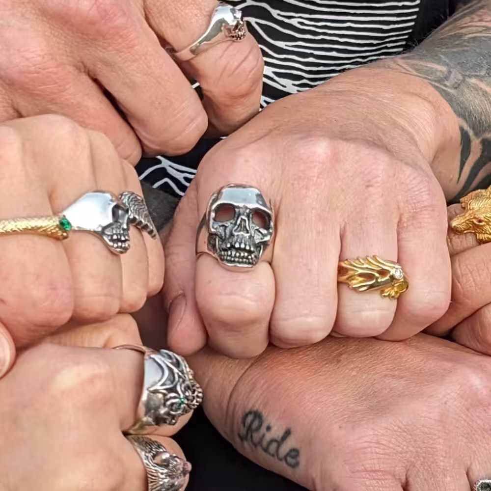 Large Skull Ring - Sterling Silver