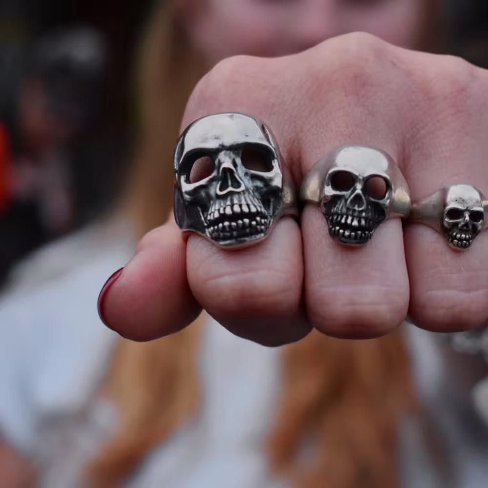 Large Skull Ring - Sterling Silver