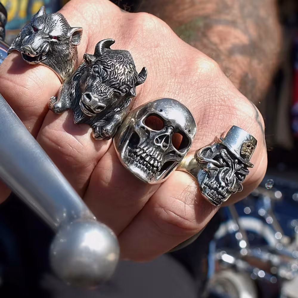 XL Skull Ring - Sterling Silver