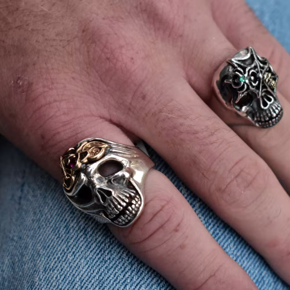 MotorHead Ring - Sterling Silver and 10K Gold - Ruby