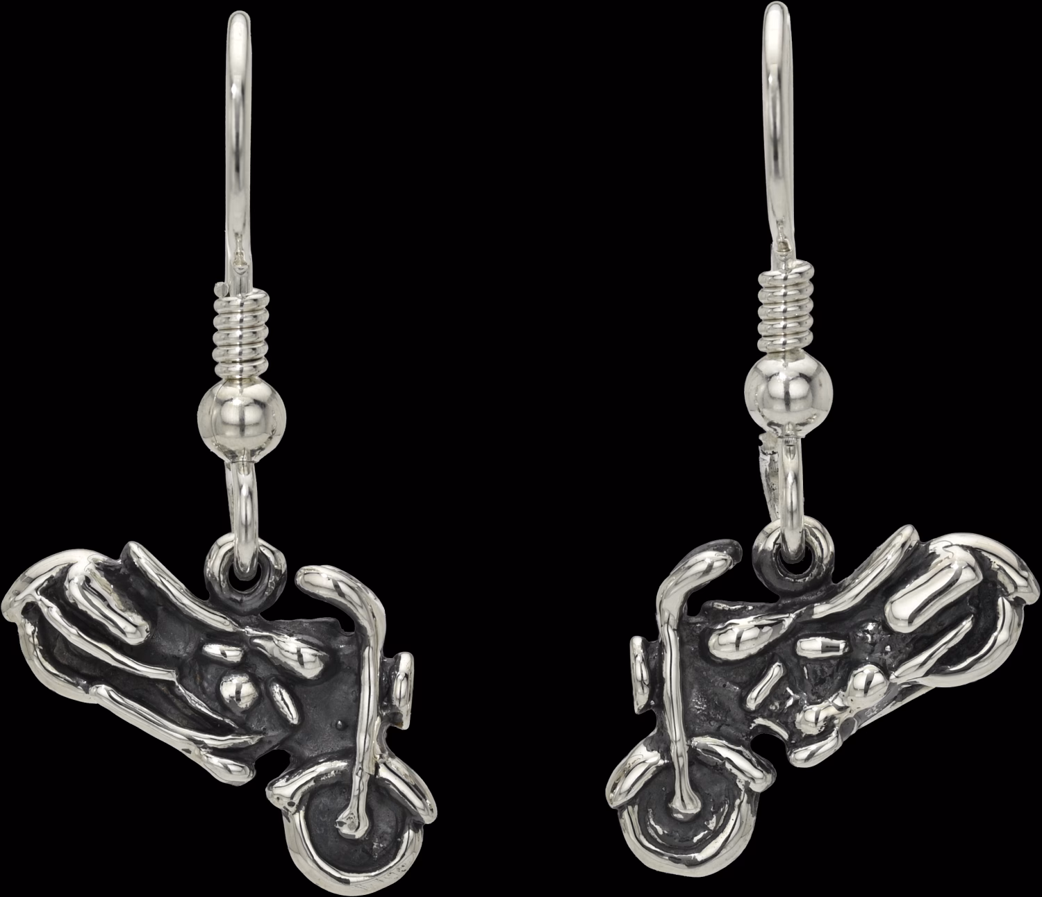 Motorcycle Dangle Earrings - Sterling Silver