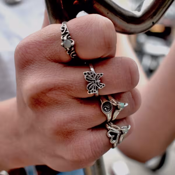 Rings, lady's and with Opal, Butterfly, Heart, Yin Yang rings